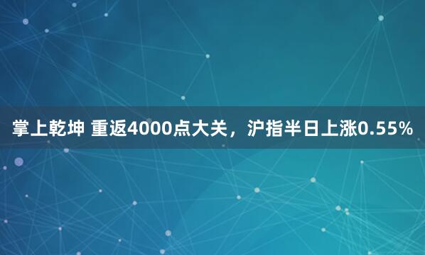 掌上乾坤 重返4000点大关，沪指半日上涨0.55%